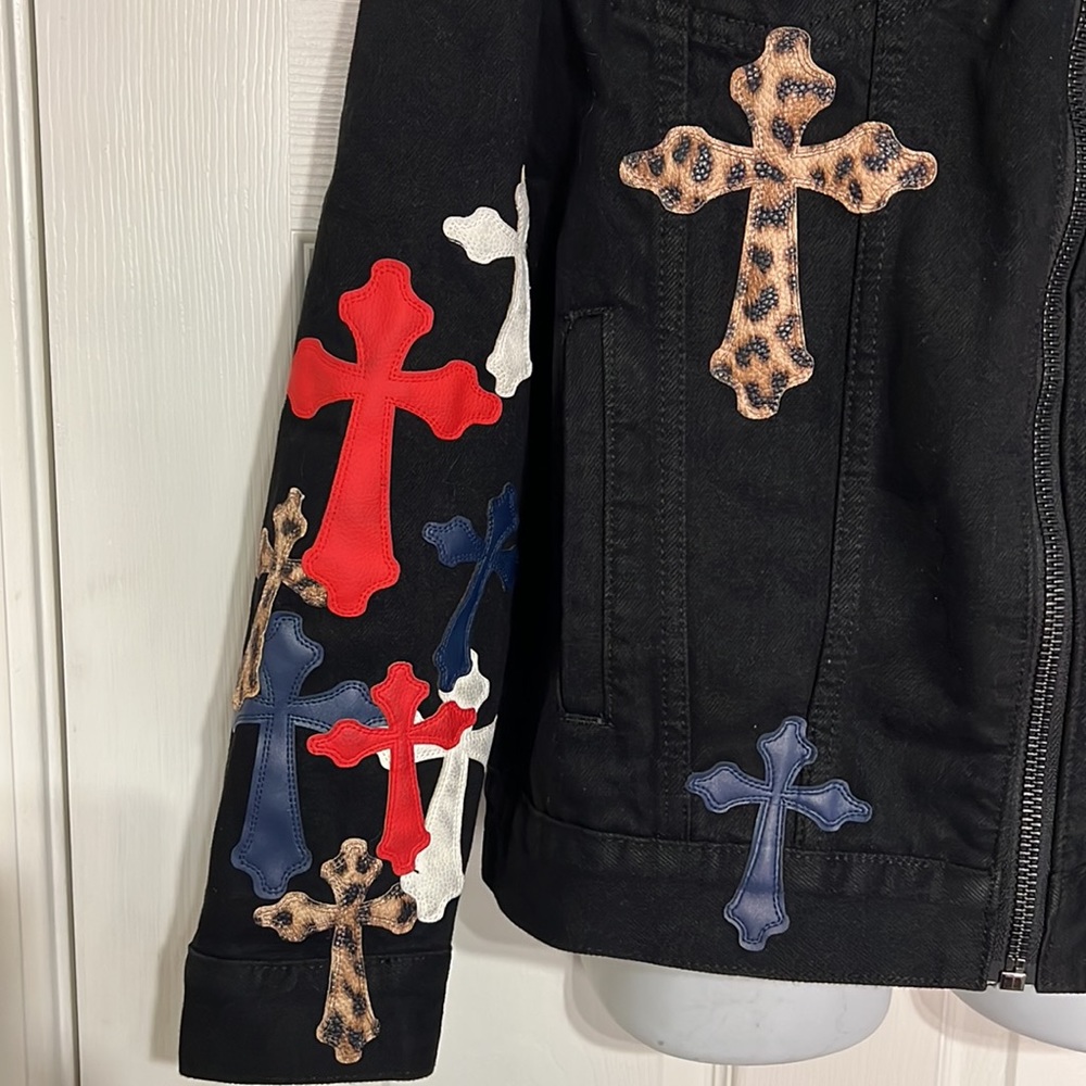 Rockstar Original Black Denim Patchwork Jacket, S… - image 5